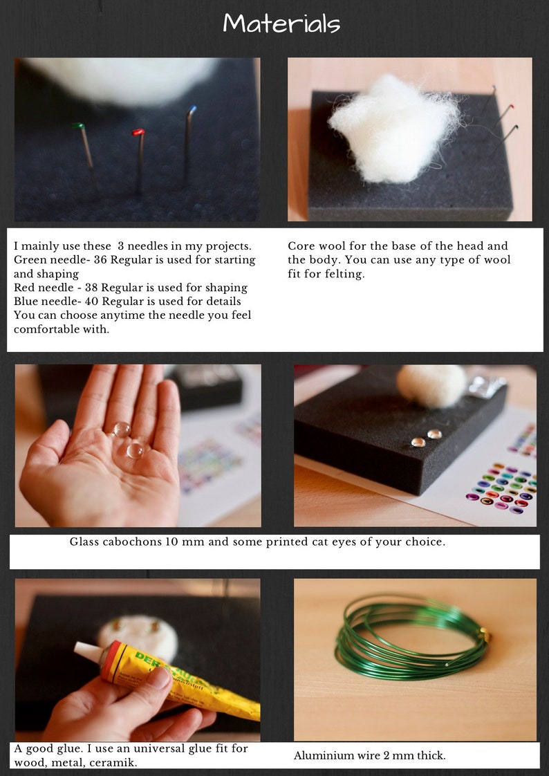 Needle Felted Cat Tutorial, Realistic Cat Tutorial, PDF English Tutorial image 4
