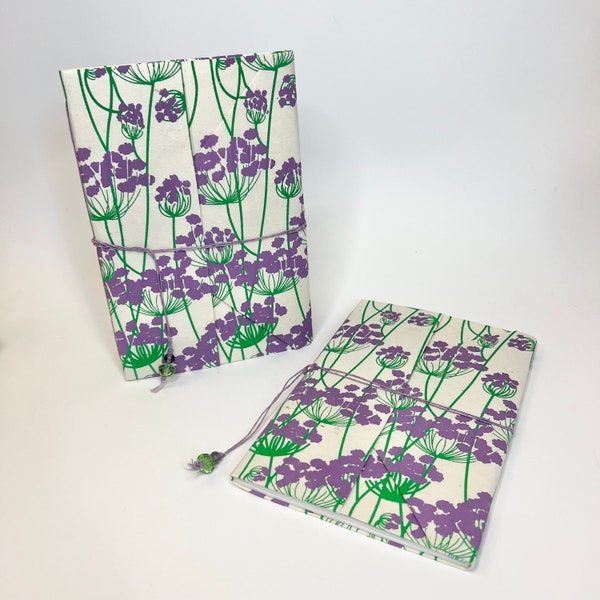 Purple Floral Handbound Envelope Notebook