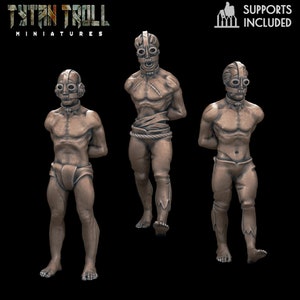 28/32mm, Prisoner Masked Set, TytanTroll Miniaturen, Dungeon and Dragons, RPG, Dnd, Pathfinder, Captives, Prisoners, Geiseln.