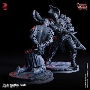Rageblade Knight, Wrath, skala 32 mm, figurka, figurka do gier RPG, WoW, Dungeon and Dragons, DnD, Horror, Deadly Sins.