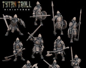 Skeleton Warrior Miniatures | 28mm-32mm | Resin 3D Printed Undead Warriors | D&D / Pathfinder