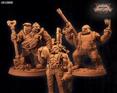 The Ogres, BA13.25-27, Lords of Loxhaven, Broken Anvil, RPG, Medium Miniatures, Dungeon and Dragons, Ogres,Adventurers.