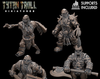 Zombie Dwarf Miniatures Bundle, D&D and Pathfinder