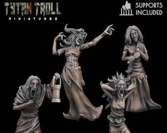 Banshee und Ghost Miniaturen Pack | 28mm-32mm | Harz 3D Gedruckt Untot | D&D / Pathfinder