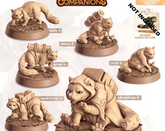 Roter Panda Begleiter Miniatur | 28mm-32mm | 3D Gedruckter Harz Roter Panda Begleiter / Haustier für D&D / Pathfinder | Rollenspiel-Tabletop