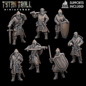 28/32mm Scale, Men At Arms Pack 2 Deal, Medium Miniatures, TytanTroll Minitures, Dungeon and Dragons, RPG, Dnd, Pathfinder, Guards.