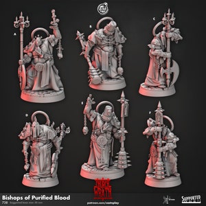 Bishops of Purified Blood, Church of Wrath, CastnPlay, Large miniatures , Role Playing Games Miniature, Dungeon and Dragons, Zealots.