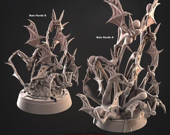 Miniature Bats Horde / 28 mm-32 mm / Miniature di sciami di pipistrelli in resina stampata in 3D per D&D / Pathfinder / Giochi di ruolo da tavolo