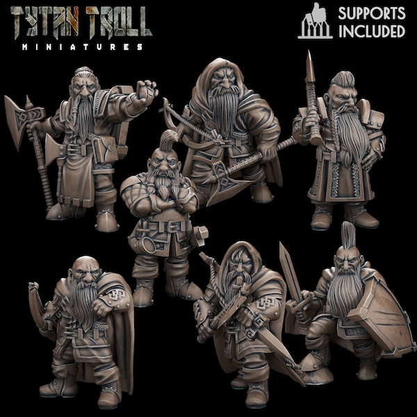 28/32mm, Dwarf, Bundle Deal, TytanTroll Minitures, Dungeon and Dragons, RPG, Dnd, Pathfinder, Dwarves, Dwarf, Gnomes,Warriors.