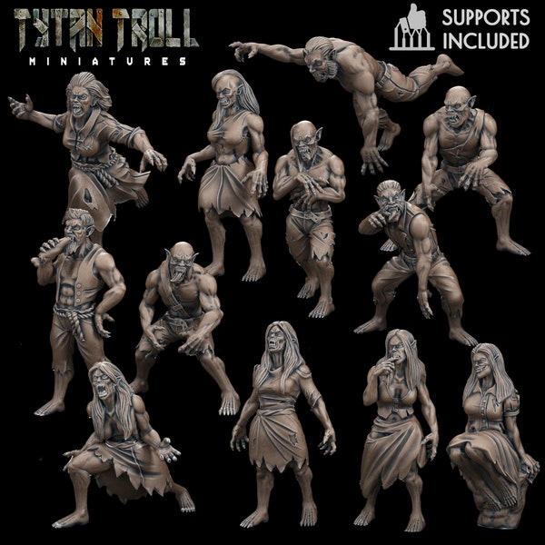 28/32mm, Vampire Spawn Bundle , Medium Miniatures, TytanTroll Miniatures, Dungeon and Dragons, RPG, Dnd, Pathfinder, Vampires, Undead.