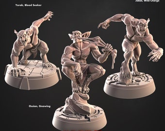 Vampire Ghoul Bone Gnawers-miniaturen | 28 mm-32 mm | 3D-geprinte hars Vampire / Ghoul Monsters voor D&D / Pathfinder | RPG-tafelblad