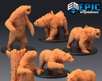 Grizzly Bear,  724-728, Dark Swamp, LargeMiniature, Epic miniature, Dungeon and Dragons, RPG, Dnd, Pathfinder,Bear, Beast, Animal,