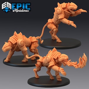Construct tijger 1746-1748, Epische miniatuur, Dungeon and Dragons, RPG, Dnd, Pathfinder, monsters, Steam Constructs