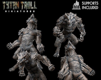 Classic Werewolf Miniatures | 28mm & 32mm Lycanthrope Figures for RPG and Wargames such as Dnd