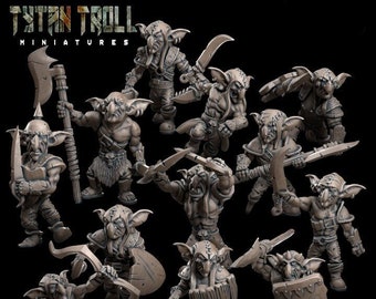 28/32mm Goblin Raider Bundle Deal, Medium Miniatures, TytanTroll Minitures, Dungeon and Dragons, RPG, Dnd, Pathfinder, Gobliins