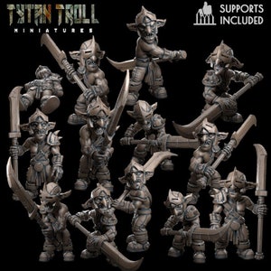 28/32mm, The Goblin Spearmen Bundle Deal, Medium Miniatures, TytanTroll Minitures, Dungeon and Dragons, RPG, Dnd, Pathfinder, Gobliins