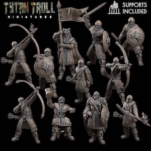 28/32mm Northern Guards  Bundle Deal, Miniatures, TytanTroll Minitures, Dungeon and Dragons, RPG, Dnd, Pathfinder, Foot Soldiers.