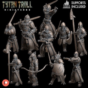 28/32 mm Town Guards-bundeldeal, middelgrote miniaturen, TytanTroll-miniaturen, Dungeon and Dragons, RPG, Dnd, Pathfinder, Nachtwacht