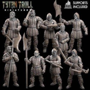 28/32mm scale City Guards 2 Bundle Deal, Medium Miniatures, TytanTroll Minitures, Dungeon and Dragons, RPG, Dnd, Pathfinder, Footmen.
