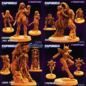 Asura Prime Command Cyborg  Miniatures by Papsikels Miniatures Dnd, Dungeon and Dragon Mini, Tabletop Miniature, Aliens, Sci Fi.