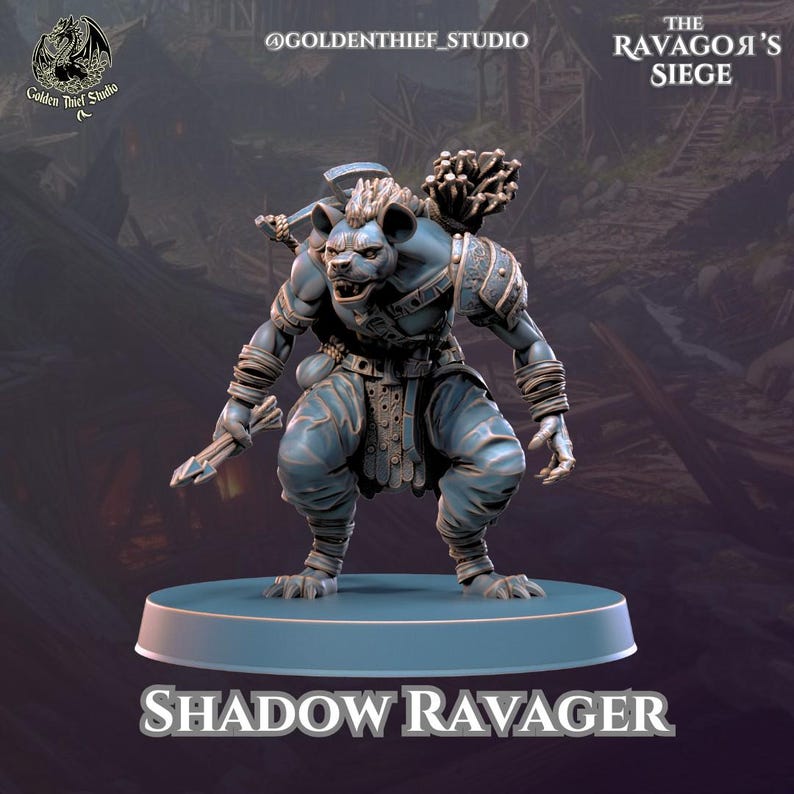 Pathfinder Ravager Gnoll Ravager Miniatures | 28mm-32mm Hyena-folk Raiders | D&D ...