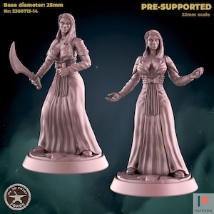female human warlock, by My3DprintForge Dnd, Dungeon and Dragon Mini, Tabletop Miniature, Miniature, Fantasy Miniatures,