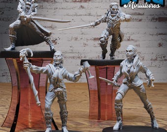 Vampire Miniature Set | 28mm-32mm | 3D Printed Resin Vampire Coven / Dark Fantasy Vampires for D&D / Pathfinder | RPG Tabletop