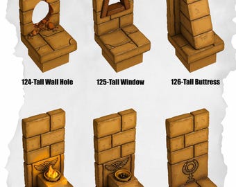 Desert Terrain – Tall Walls & Glyphs-pakket voor DnD-tegels