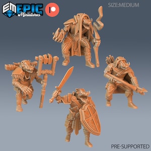 Warthog folk Set 1 Miniatures by Epic Miniature Dnd, Dungeon and Dragon Mini, Tabletop Miniature, Miniature, Fantasy Miniatures, Pig-folk