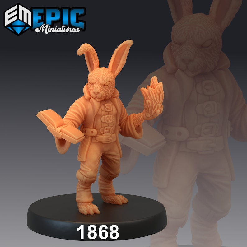 Rabbitfolk Miniature | 28mm-32mm | Resin 3D Printed Rabbit Warrior | D ...