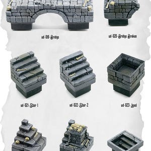 Bridge & Stair Expansion Set – Modular Dungeon Tiles for DnD Elevation, Terrain Movement, and RPG Builds