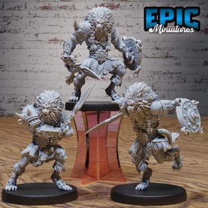 Lionfolk Gladiator Miniature | 28mm & 32mm Scale Fierce Gladiator Warrior for DnD, Pathfinder, Tabletop RPGs, and Fantasy Adventures