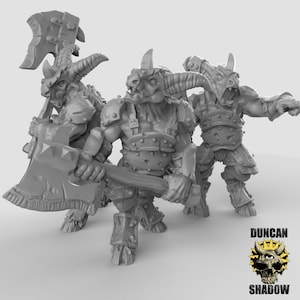 Beastmen Miniatures Set 7 by Duncan Shadow Dnd, Dungeon and Dragon Mini, Tabletop Miniature, Miniature, Fantasy Miniatures,