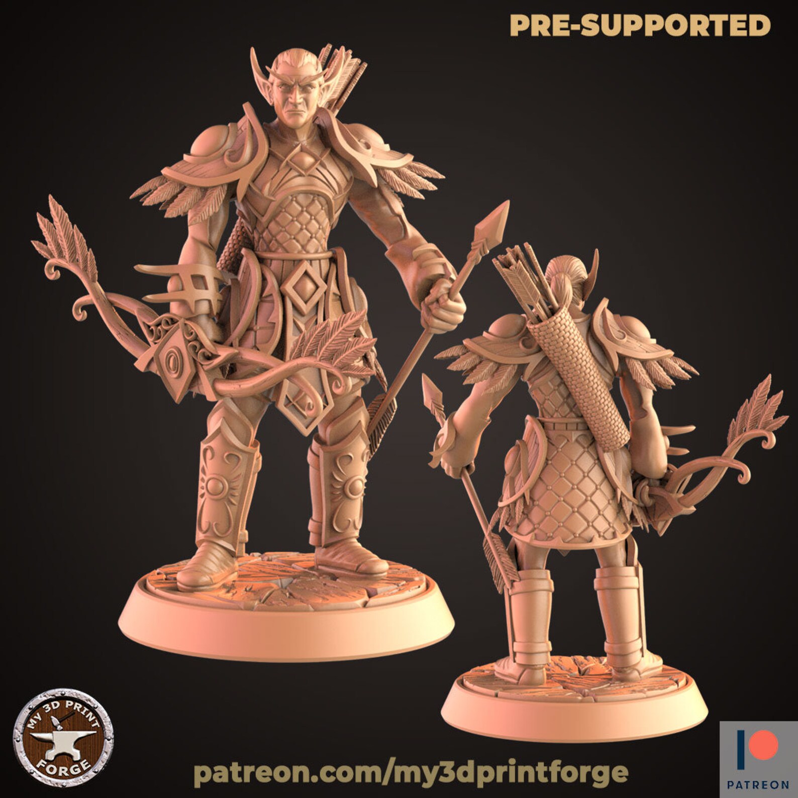 Elf Archer Miniature | 28mm-32mm | Resin 3D Printed Ranger Archer | D&D ...