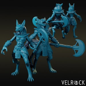 Anubis warrior set 2 28mm and 32mm scale designed by Velrock Miniatures, Tabletop miniature for Wargaming,