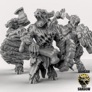 Miniature d&#39;hommes-bêtes/chèvres couverts de peste | Monstre malade à l&#39;échelle 28 mm pour les aventures RPG du D&D, Pathfinder et Dark Fantasy