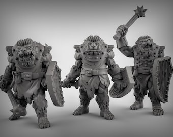 Bugbear Miniature | 28mm-32mm | 3D Printed Resin Bugbear Brute Monster Mini for D&D / Pathfinder | RPG Tabletop