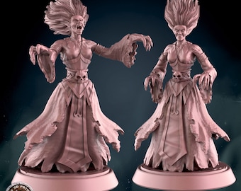Banshee Miniature | 28mm Ghost for DnD and Pathfinder | Fantasy Wraith & Undead Spirit RPG Mini