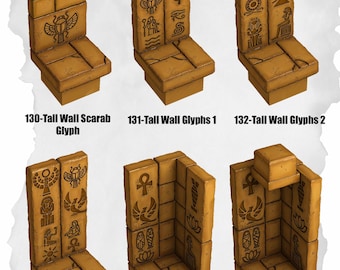 Desert Terrain – Tall Glyph-muurpakket voor DnD-tegels