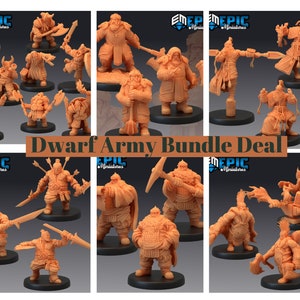 Everything Dwarf, Epic miniature, Dungeon and Dragons, RPG, Dnd, Pathfinder, Shield Dwarf, Gray dwarf, Dwarves, gold Dwarfs, Duergar Army