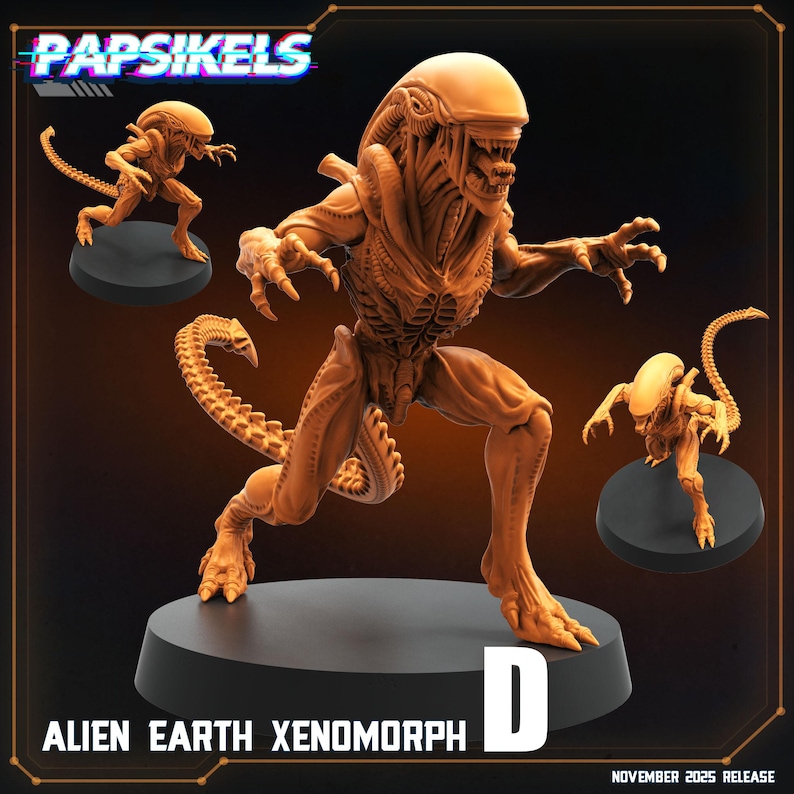Alien Xeno | 28mm-32mm | 3D Printed Resin Sci-fi Alien Earth Xenomorph ...