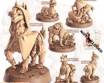 Llama Companion Miniature | 28mm-32mm | 3D Printed Resin Llama / Pack Animal Companion for D&D / Pathfinder | RPG Tabletop