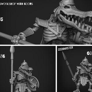 Skeleton Crocodile by Goon Miniatures for Dungeons and Dragons and Tabletop Gaming - Highly Detailed Resin Figure, Dnd Mini
