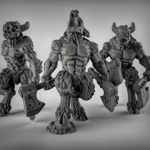 Beastmen Miniatures Set 6 by Duncan Shadow Dnd, Dungeon and Dragon Mini, Tabletop Miniature, Miniature, Fantasy Miniatures,