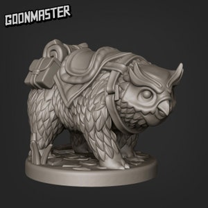 Monture Owlbear G0097, Goon Master, grande figurine, donjon et dragons, RPG, Dnd, Pathfinder, Dnd, monture bête hibou, monture ours hibou, ours hibou