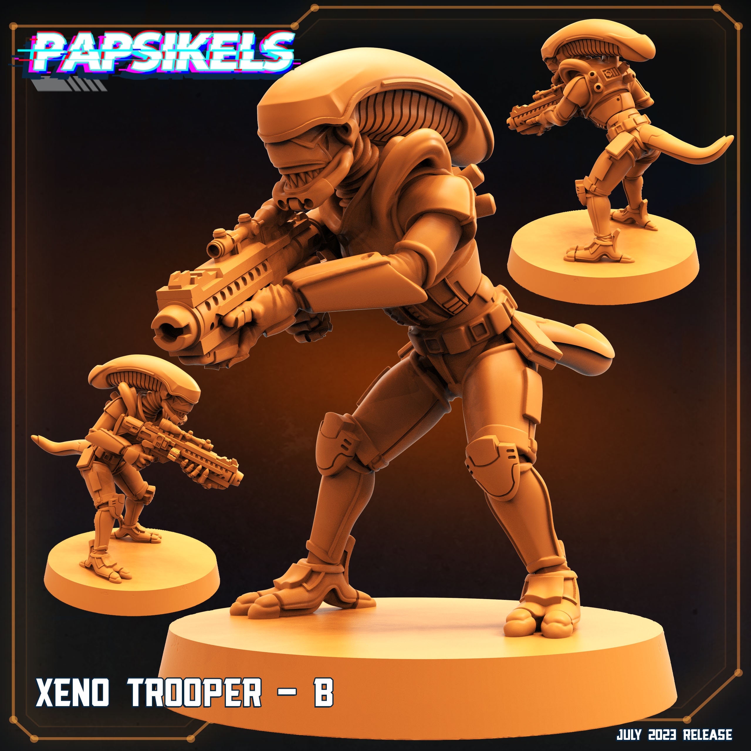 Alien Troopers Miniature, Sci-fi RPG, Unpainted Grey Resin - Etsy