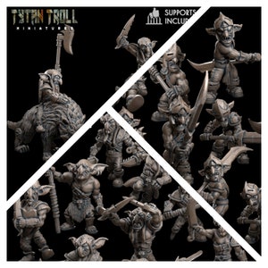 32mm, Goblin Battle Horde Bundle Deal, Medium Miniatures, TytanTroll Minitures, Dungeon and Dragons, RPG, Dnd, Pathfinder, Gobliins