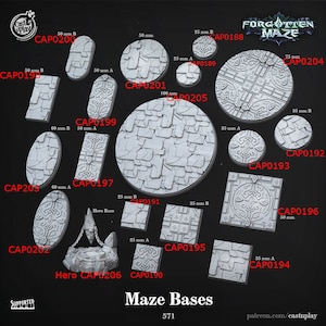 Laboratory Bases, Pipe bases, Cast & Play, Dungeon and Dragons, RPG, Dnd, Pathfinder, Dnd, Scenery,  Base, 25mm/35mm/50mm/75mm/100mm Bases