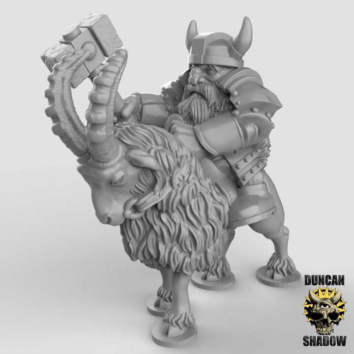 Dnd Riding Goat Dwarf Goat Rider Miniature | 28mm-32mm | 3D Printed Resin Dwarf Cavalry ...