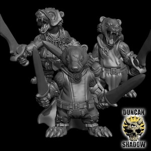 Badger Folk Rangers with Swords | Great For Fantasy RPGs